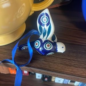 Polish pottery dove ornament